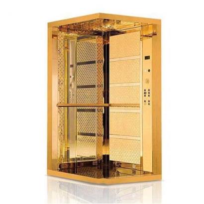 Decorative Gold Sts Passenger Elevator Cabin