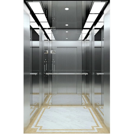 A Passenger Lift with Mirror Stainless Steel Finishes