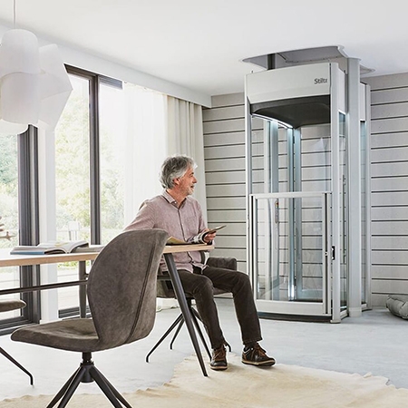 Stiltz Trio, Wheelchair Lift, Max Travel Up to 6 metres, Roped drum, braked gear motor drive, Power Supply 230V AC