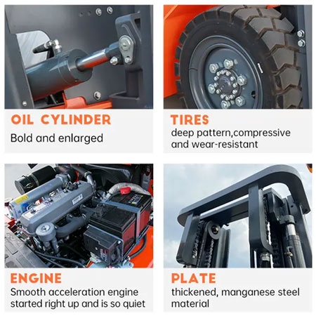 3.5 Ton Diesel Forklift, Loading Capacity 3500 kg, Lifting height 3000-7000 mm