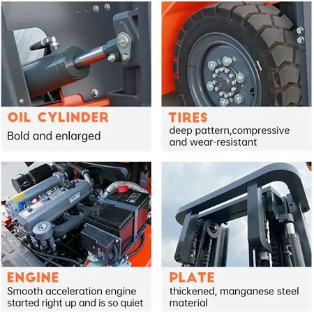 HUAYA - 2.5 Ton Diesel Forklift - Loading Capacity 2500 kg, Lifting heigh 3000-7000 mm, Power 37KW