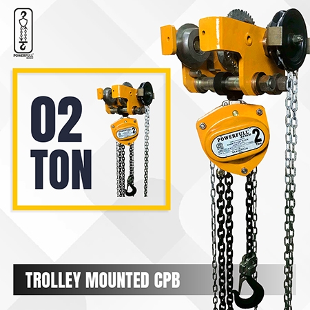 Trolley Mounted Chain Pulley Block, Available up to 50 Ton Capacity