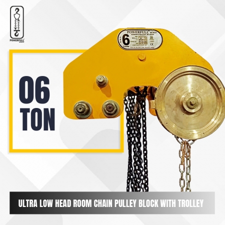 Ultra Low Headroom Chain Pulley Block Trolley, up to 20 Ton Capacity