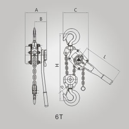 Rachet Lever Hoist, Capacity 500 kg (0,5 T) - 9000 kg (9 Tons)