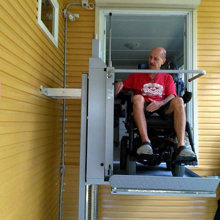 Ascendor V (PLV9) Platform Wheelchair Lift, Open vertical platform lift for indoor & outdoor use, Rated load 225kg or 300kg