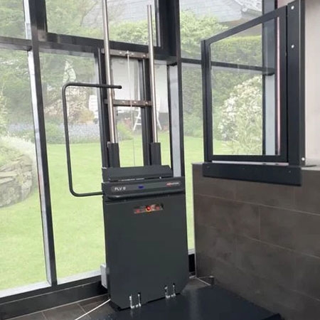 Ascendor V (PLV9) Platform Wheelchair Lift, Open vertical platform lift for indoor & outdoor use, Rated load 225kg or 300kg