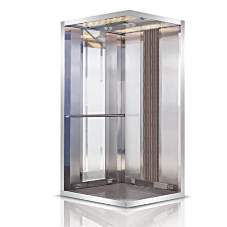 Hairline Stainless Steel+Laminate Passenger Elevator Cabin - GNTK 06